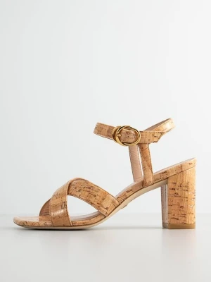 Sandały na obcasie Stuart Weitzman beżowy
