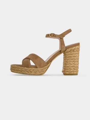 Sandały na obcasie Stuart Weitzman brązowy