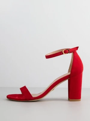 Sandały na obcasie Stuart Weitzman czerwony