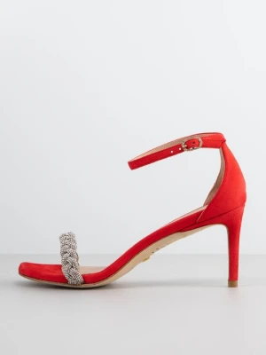 Sandały na obcasie Stuart Weitzman czerwony