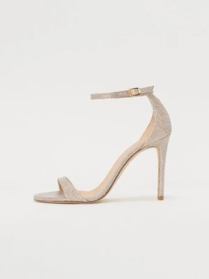 Sandały na obcasie Stuart Weitzman złoty