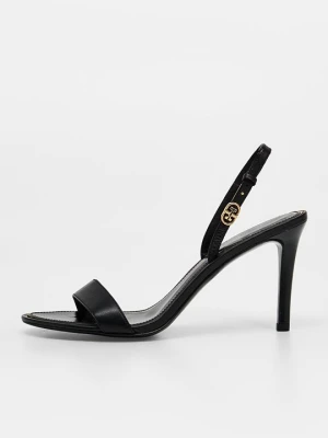 Sandały na obcasie Tory Burch czarny