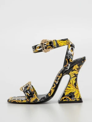 Sandały na obcasie Versace Jeans Couture czarny