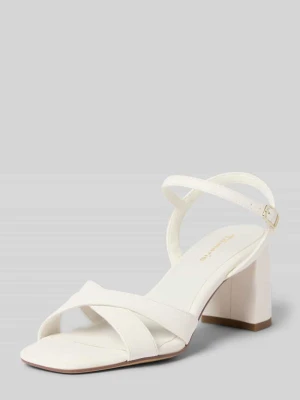 sandały na obcasie z materiału skóropodobnego tamaris