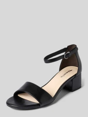 Sandały na obcasie z szerokim paskiem na cholewce tamaris