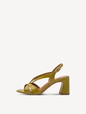 Sandały na obcasie zielony - TAMARIS