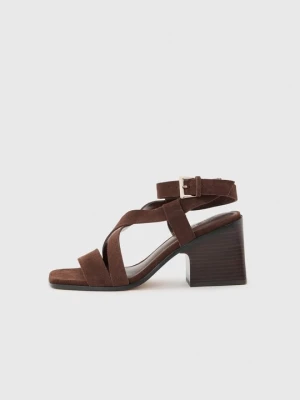 Sandały na obcasie Zign By Zalando ciemnobrązowy