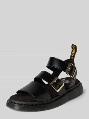 Sandały na paski ze skóry ze sprzączki model 'Gryphon' Dr. Martens Czarny