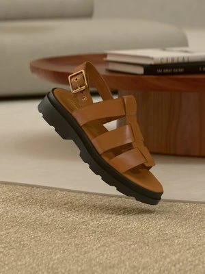 Sandały na platformie Clarks tan