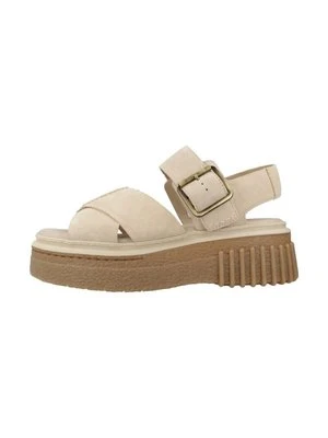Sandały na platformie Clarks jasny brąz