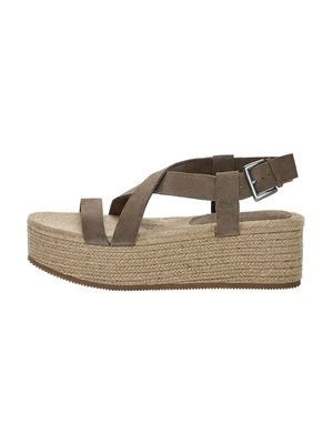 Sandały na platformie PULL&BEAR taupe