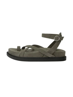 Sandały na platformie PULL&BEAR zielony