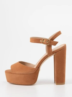 Sandały na platformie Stuart Weitzman jasny brąz