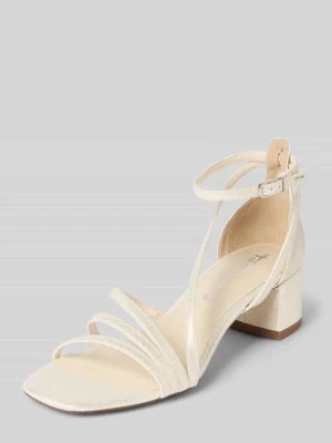 Sandały na słupku z efektem błyszczącym tamaris