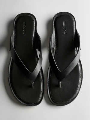 Sandały Płaskie Skórzane - Czarny - Massimo Dutti - Female