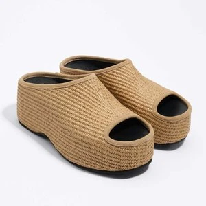 Sandały platforma wysoka rafia naturalna BIMBA Y LOLA