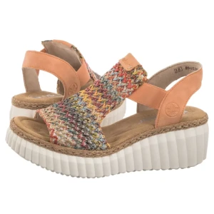 Sandały Pomarańczowe 69172-92 Multi (RI268-b) Rieker