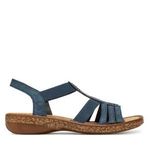 Sandały Rieker 628G9-16 Granatowy