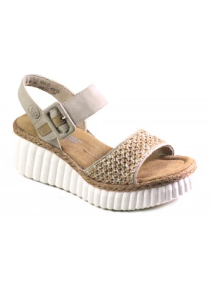 SANDAŁY RIEKER - 69176-62 BEIGE