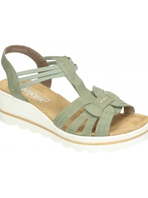 SANDAŁY RIEKER - 910184-07 ZIELONY