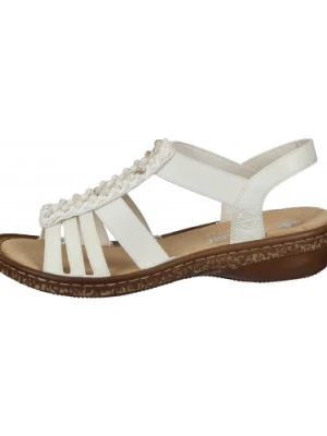 SANDAŁY RIEKER - 910236-08 BEIGE
