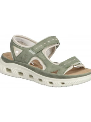 SANDAŁY RIEKER - 910238-07 GREEN