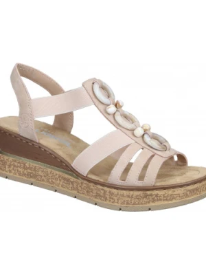 SANDAŁY RIEKER - 910292-42 PINK