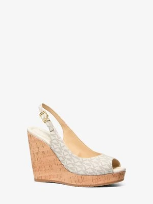 Sandały Rosie na koturnie z charakterystycznym logo MICHAEL Michael Kors