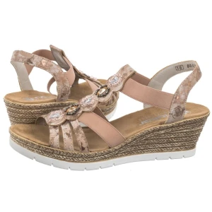 Sandały Różowe 619B2-31 Pink (RI173-b) Rieker