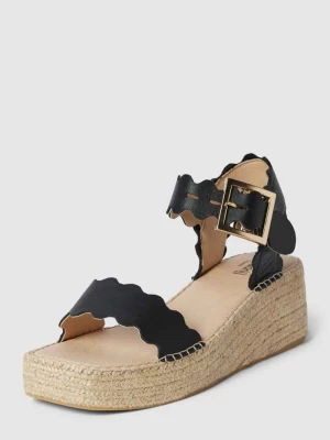 Sandały skórzane na koturnie model ‘LYON HIGH’ Espadrij