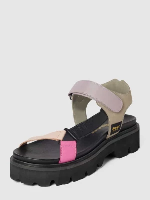 Sandały skórzane z detalem z logo model ‘ELSIE’ Blauer USA