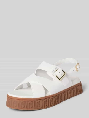 Sandały skórzane z detalem z logo model ‘LOVELY’ Liu Jo