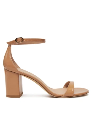 Sandały Stuart Weitzman Nudist Block 75 SJ983 Beżowy