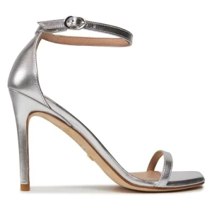 Sandały Stuart Weitzman Nudistcurve 100 Sanda SA178 Srebrny