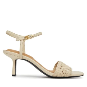 Sandały Tommy Hilfiger Crochet Lthr Kitten Sandal FW0FW08587 Beżowy