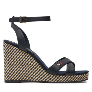 Sandały Tommy Hilfiger Im Raffia Sandal FW0FW08224 Granatowy