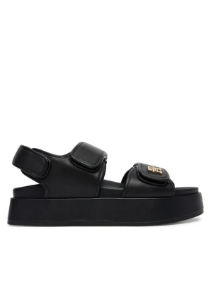Sandały Tommy Hilfiger Leather Sporty Platform Sandal FW0FW09119 Czarny