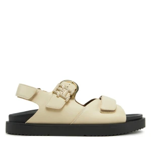 Sandały Tommy Hilfiger Leather Sporty Sandal FW0FW08799 Écru