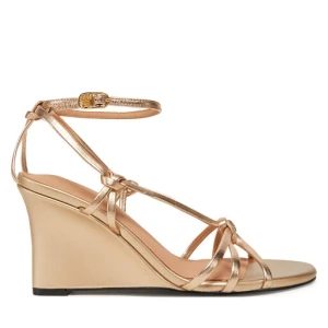 Sandały Tommy Hilfiger Metal Leather Knots Wedge Sandal FW0FW08801 Złoty