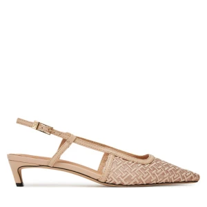Sandały Tommy Hilfiger Mono Squared Toe Kitten Slingb FW0FW08746 Beżowy