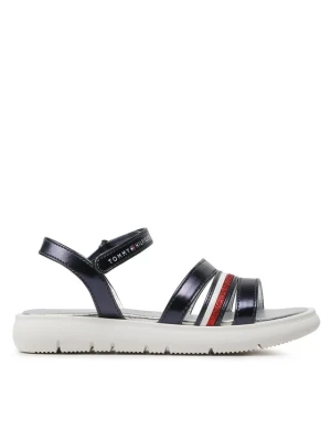 Sandały Tommy Hilfiger Stripes Velcro T4A2-32771-1372 M Granatowy