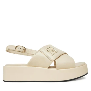 Sandały Tommy Hilfiger Th Logo Hw Padded Leather Sandal FW0FW08808 Beżowy