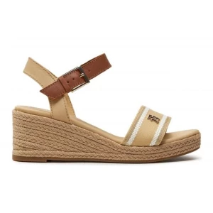 Sandały Tommy Hilfiger Webbing Wedge Sandal W FW0FW08044ACR beżowy