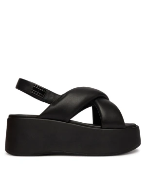 Sandały Tommy Jeans Padded Strap Wedge Sandals EN0EN02946 Czarny