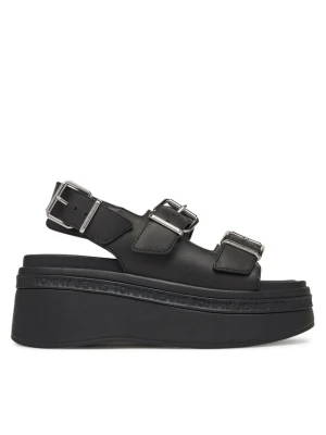 Sandały Tommy Jeans Tjw Wedge Sandal EN0EN02774 Czarny