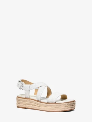 Sandały typu espadryle na platformie Lynn z charakterystycznym logo Michael Kors OPTYCZNA BIEL (Biały)