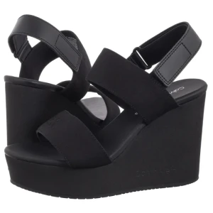 Sandały Wedge Sandal Webbing In Triple Black YW0YW01790 0GJ (CK651-a) Calvin Klein