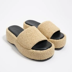 Sandały wysoka platforma tkanina naturalna BIMBA Y LOLA