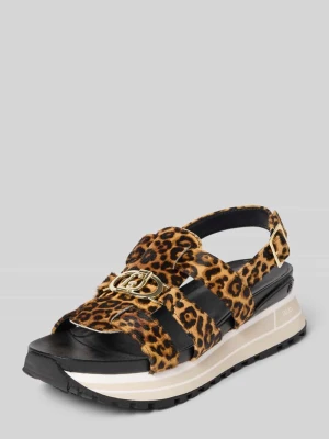 Sandały z aplikacją z logo i podeszwą na platformie Liu Jo