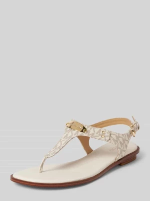 Sandały z aplikacją z logo model ‘PLATE THONG’ MICHAEL Michael Kors